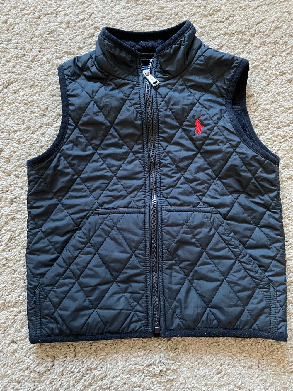 Ralph Lauren Kids Quilted Navy Vest with Red Pony size 5